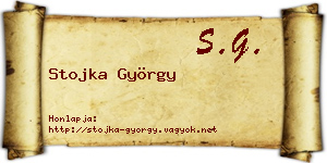 Stojka György névjegykártya
